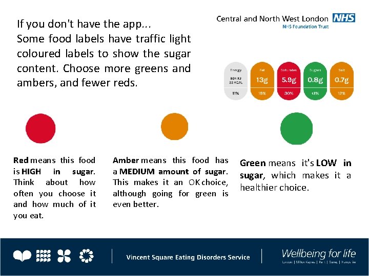 If you don't have the app. . . Some food labels have traffic light