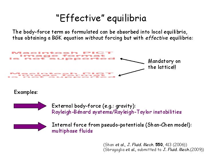 “Effective” equilibria The body-force term so formulated can be absorbed into local equilibria, thus