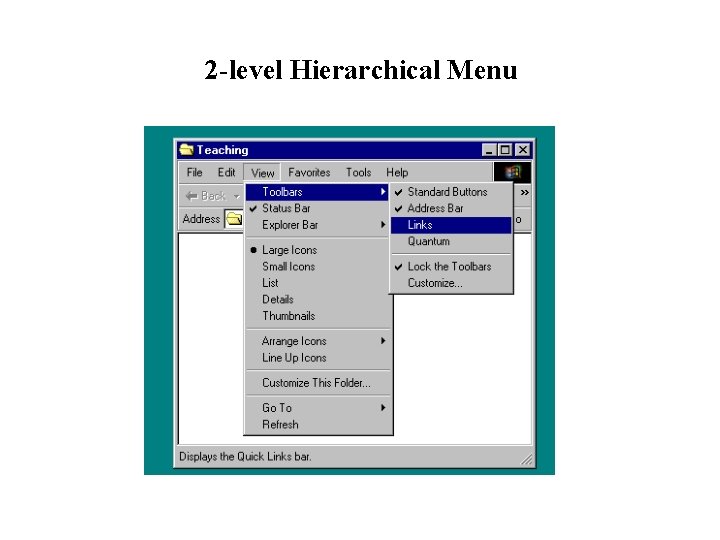 2 -level Hierarchical Menu 