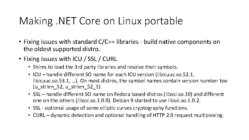 Portable NET Core on Linux Jan Vorlicek Microsoft