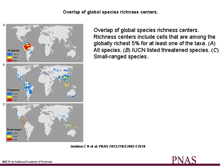 Overlap of global species richness centers. Richness centers include cells that are among the