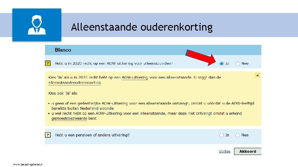 Alleenstaande ouderenkorting 