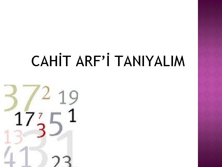 CAHİT ARF’İ TANIYALIM 