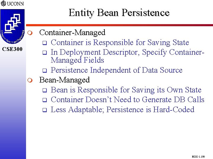 Entity Bean Persistence CSE 298 CSE 300 m Container-Managed q Container is Responsible for Entity Bean Persistence CSE 298 CSE 300 m Container-Managed q Container is Responsible for