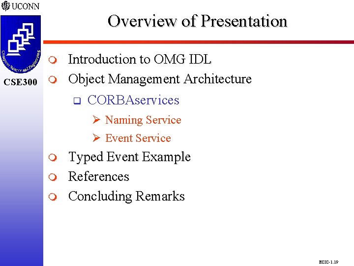 Overview of Presentation CSE 298 CSE 300 m Introduction to OMG IDL Object Management Overview of Presentation CSE 298 CSE 300 m Introduction to OMG IDL Object Management