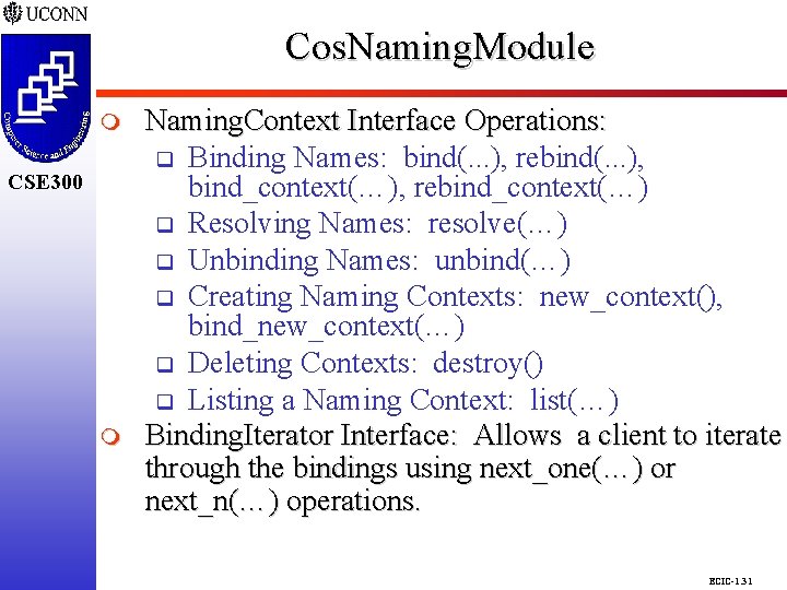 Cos. Naming. Module CSE 298 CSE 300 m Naming. Context Interface Operations: q Binding Cos. Naming. Module CSE 298 CSE 300 m Naming. Context Interface Operations: q Binding