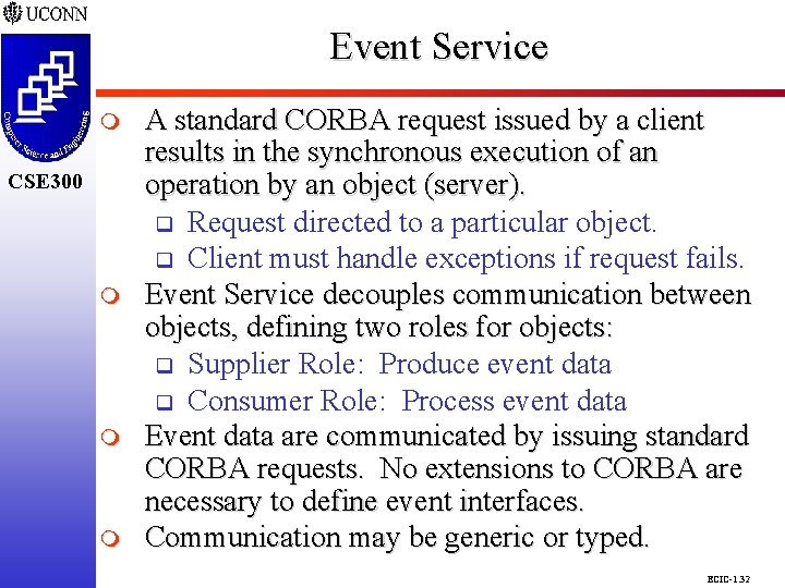 Event Service CSE 298 CSE 300 m m m A standard CORBA request issued Event Service CSE 298 CSE 300 m m m A standard CORBA request issued