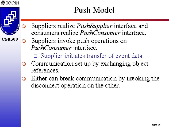 Push Model CSE 298 CSE 300 m m m Suppliers realize Push. Supplier interface Push Model CSE 298 CSE 300 m m m Suppliers realize Push. Supplier interface