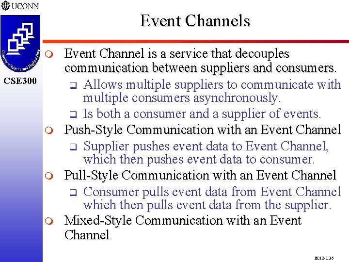 Event Channels CSE 298 CSE 300 m m m Event Channel is a service Event Channels CSE 298 CSE 300 m m m Event Channel is a service