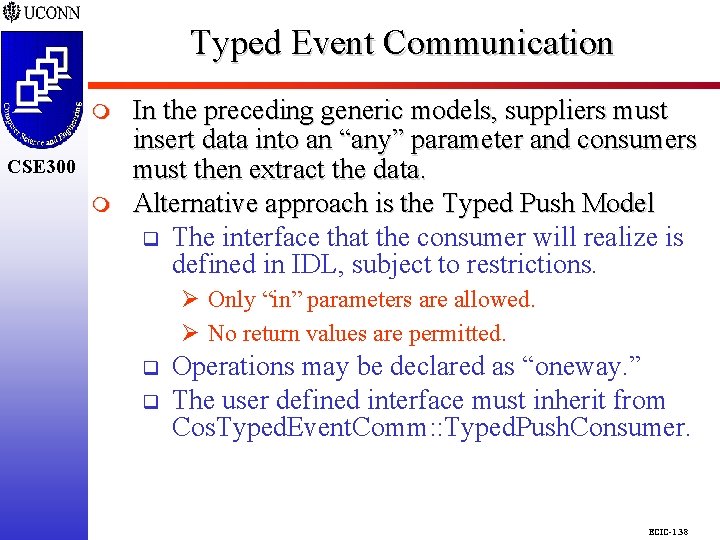 Typed Event Communication CSE 298 CSE 300 m In the preceding generic models, suppliers Typed Event Communication CSE 298 CSE 300 m In the preceding generic models, suppliers