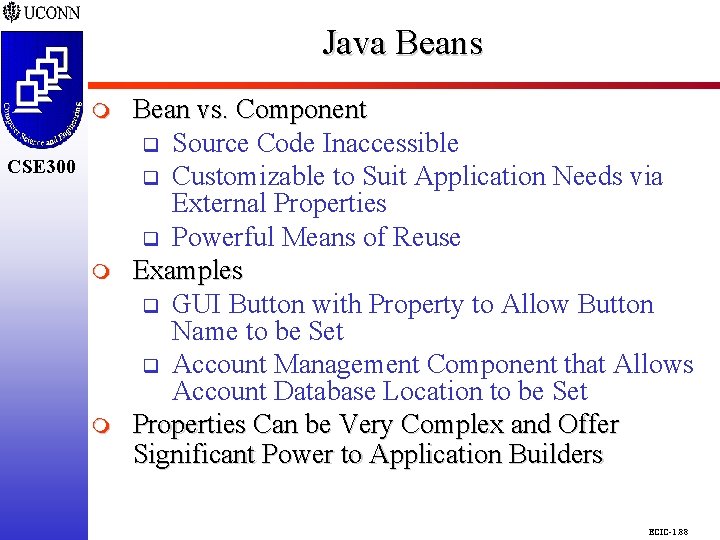 Java Beans CSE 298 CSE 300 m m Bean vs. Component q Source Code Java Beans CSE 298 CSE 300 m m Bean vs. Component q Source Code