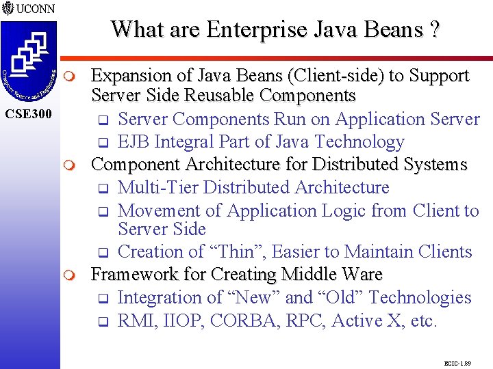 What are Enterprise Java Beans ? CSE 298 CSE 300 m m Expansion of What are Enterprise Java Beans ? CSE 298 CSE 300 m m Expansion of