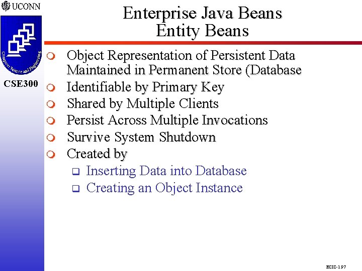 Enterprise Java Beans Entity Beans CSE 298 CSE 300 m m m Object Representation Enterprise Java Beans Entity Beans CSE 298 CSE 300 m m m Object Representation