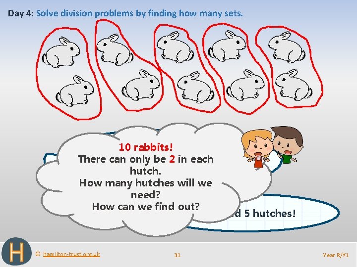 Day 4: Solve division problems by finding how many sets. We can around pairs