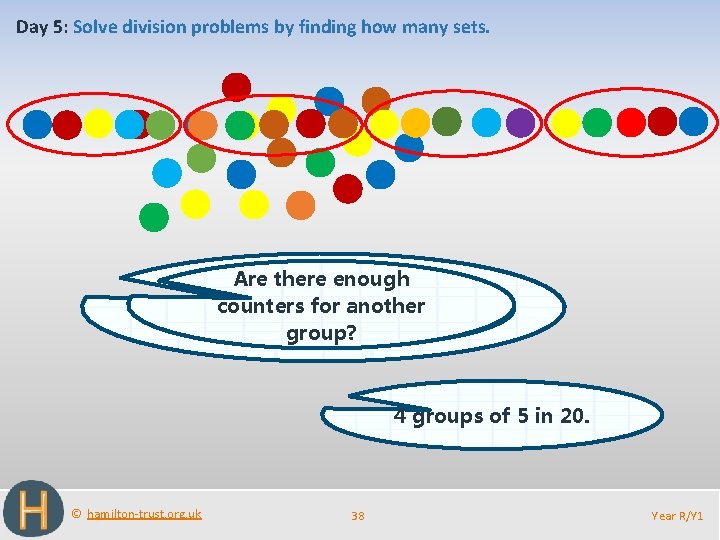 Day 5: Solve division problems by finding how many sets. Are 20 there enough