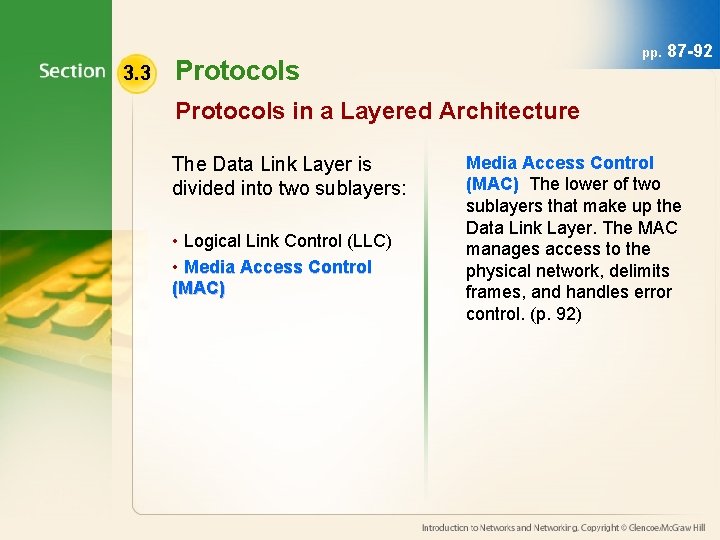 3. 3 pp. Protocols 87 -92 Protocols in a Layered Architecture The Data Link