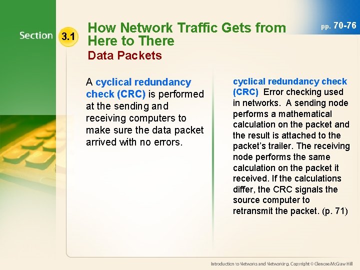 3. 1 How Network Traffic Gets from Here to There pp. 70 -76 Data