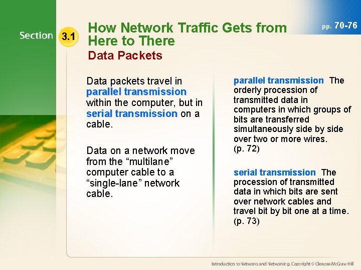 3. 1 How Network Traffic Gets from Here to There pp. 70 -76 Data