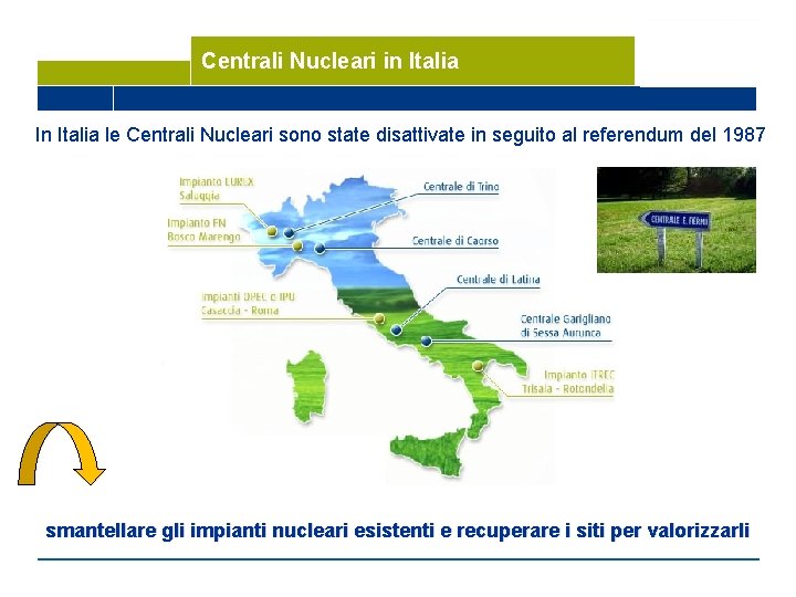 Centrali Nucleari in Italia In Italia le Centrali Nucleari sono state disattivate in seguito