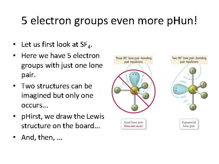 5 electron groups even more p. Hun! • Let us first look at SF