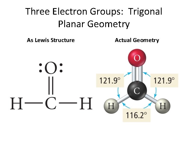 Three Electron Groups: Trigonal Planar Geometry As Lewis Structure Actual Geometry 