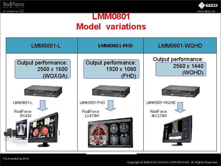 www. eizo. cz LMM 0801 Model variations LMM 0801 -L Output performance: 2560 x