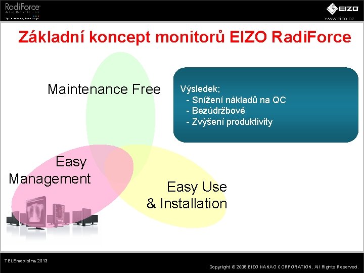 www. eizo. cz Základní koncept monitorů EIZO Radi. Force Maintenance Free Easy Management Výsledek;