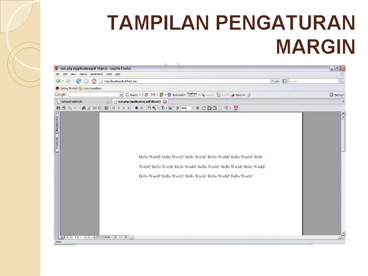 TAMPILAN PENGATURAN MARGIN 