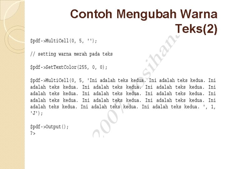 Contoh Mengubah Warna Teks(2) 