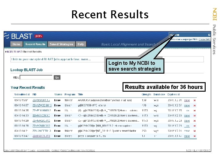 Login to My NCBI to save search strategies Results available for 36 hours NCBI