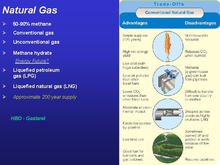 Natural Gas Ø 50 -90% methane Ø Conventional gas Ø Unconventional gas Ø Methane