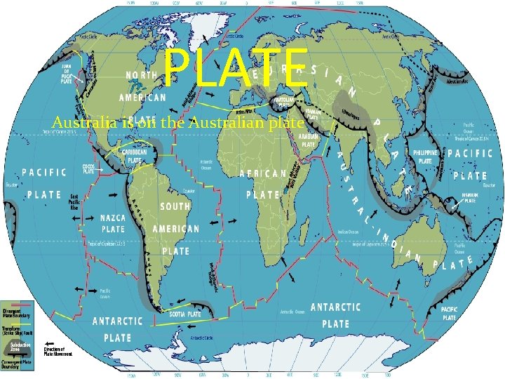 PLATE Australia is on the Australian plate. 