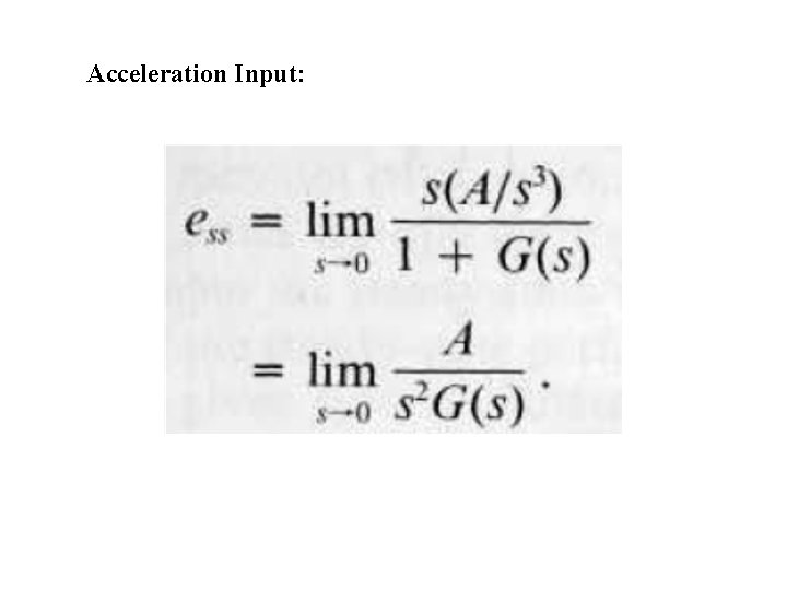 Acceleration Input: Acceleration Input: