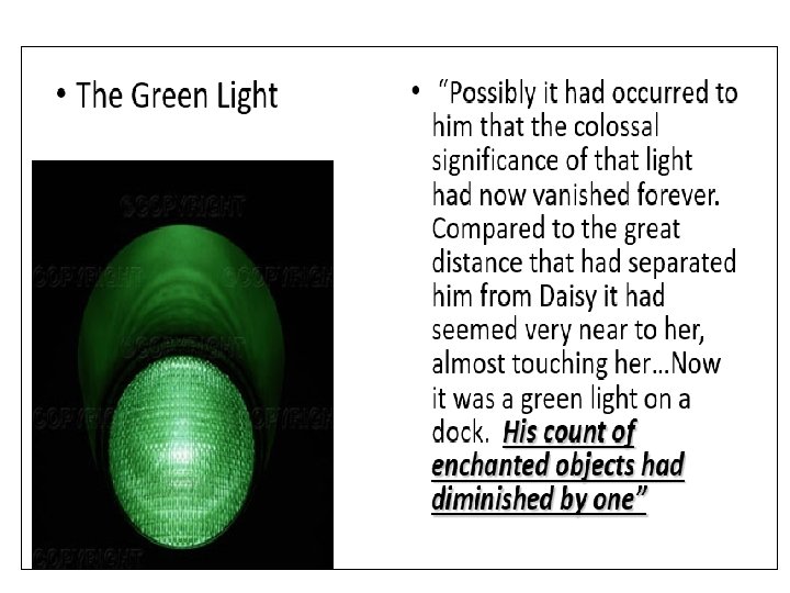  • The Green Light • “Possibly it had occurred to him that the
