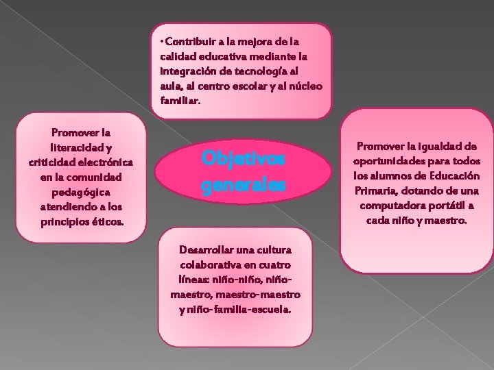  • Contribuir a la mejora de la calidad educativa mediante la integración de