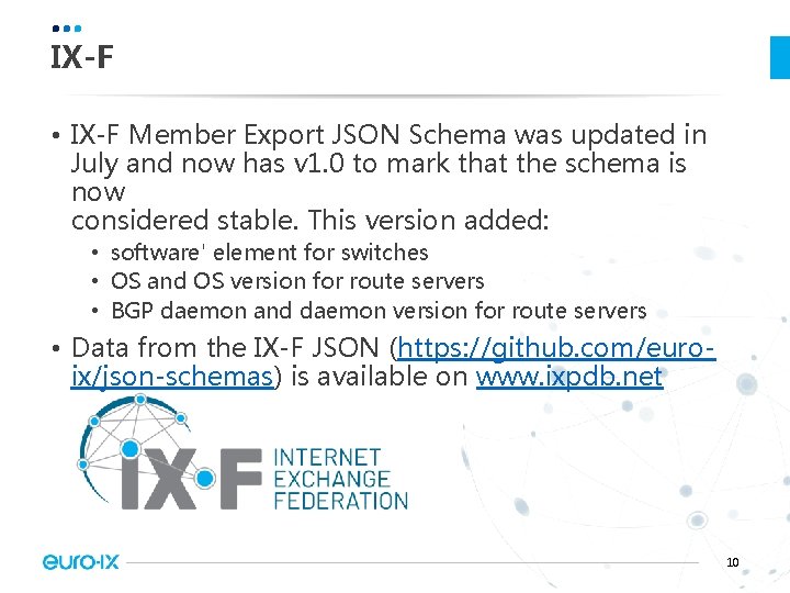 IX-F • IX-F Member Export JSON Schema was updated in July and now has