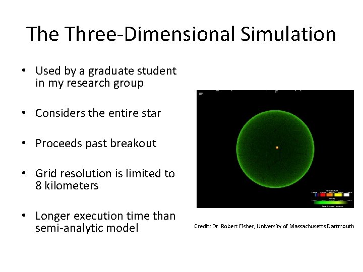 The Three-Dimensional Simulation • Used by a graduate student in my research group •