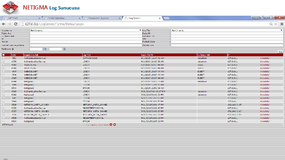 NETIGMA Log Sunucusu 