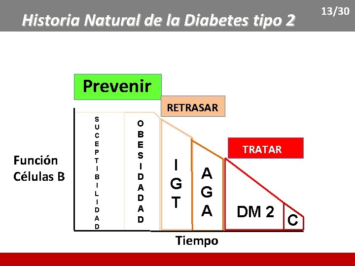 Historia Natural de la Diabetes tipo 2 Prevenir RETRASAR Función Células B S U