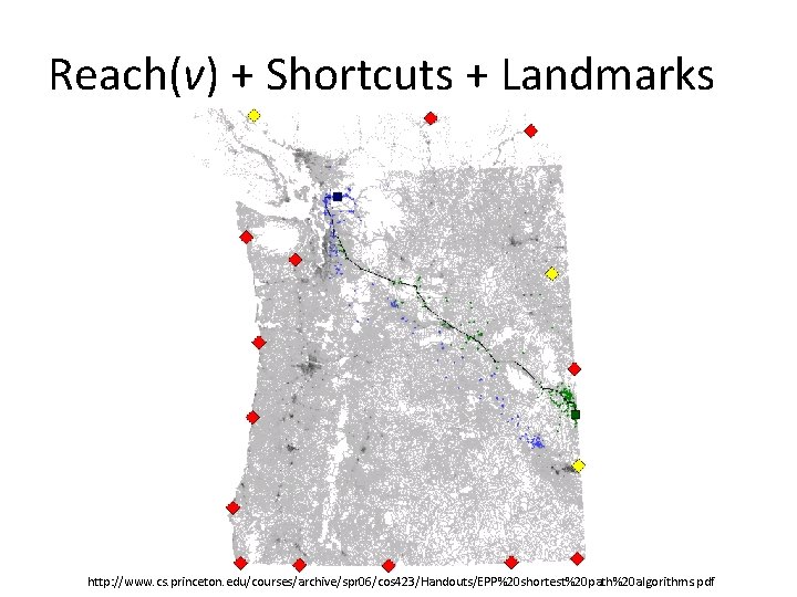 Reach(v) + Shortcuts + Landmarks http: //www. cs. princeton. edu/courses/archive/spr 06/cos 423/Handouts/EPP%20 shortest%20 path%20 Reach(v) + Shortcuts + Landmarks http: //www. cs. princeton. edu/courses/archive/spr 06/cos 423/Handouts/EPP%20 shortest%20 path%20