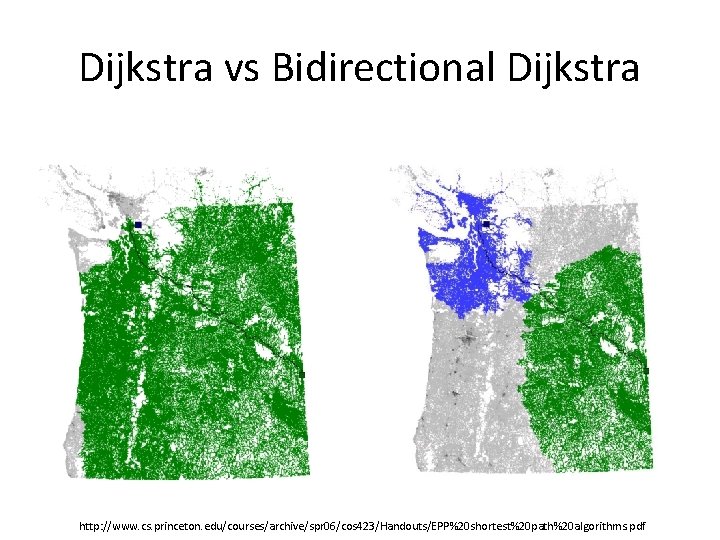 Dijkstra vs Bidirectional Dijkstra http: //www. cs. princeton. edu/courses/archive/spr 06/cos 423/Handouts/EPP%20 shortest%20 path%20 algorithms. Dijkstra vs Bidirectional Dijkstra http: //www. cs. princeton. edu/courses/archive/spr 06/cos 423/Handouts/EPP%20 shortest%20 path%20 algorithms.