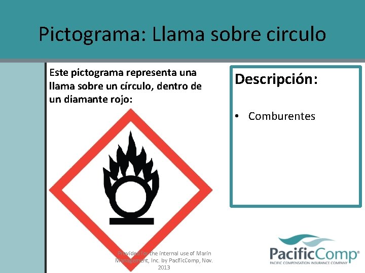 Pictograma: Llama sobre circulo Este pictograma representa una llama sobre un círculo, dentro de
