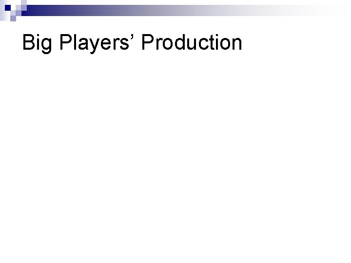 Big Players’ Production 