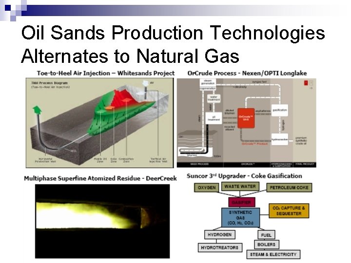 Oil Sands Production Technologies Alternates to Natural Gas 