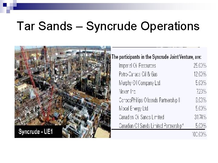 Tar Sands – Syncrude Operations 