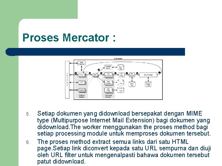 Proses Mercator : 5. 6. Setiap dokumen yang didownload bersepakat dengan MIME type (Multipurpose