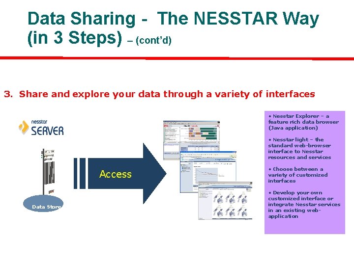 Data Sharing - The NESSTAR Way (in 3 Steps) – (cont’d) 3. Share and