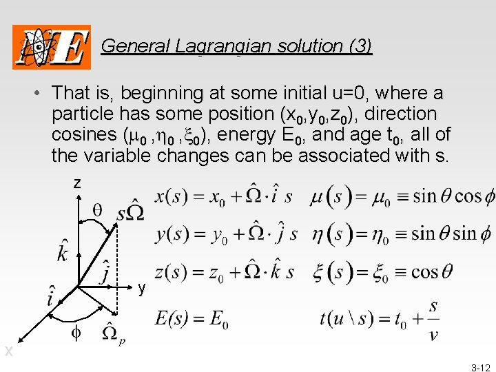 General Lagrangian solution (3) • That is, beginning at some initial u=0, where a