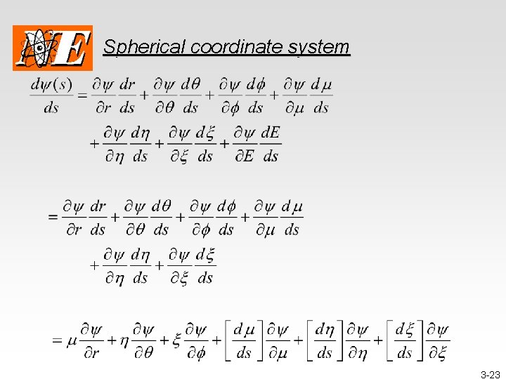 Spherical coordinate system 3 -23 