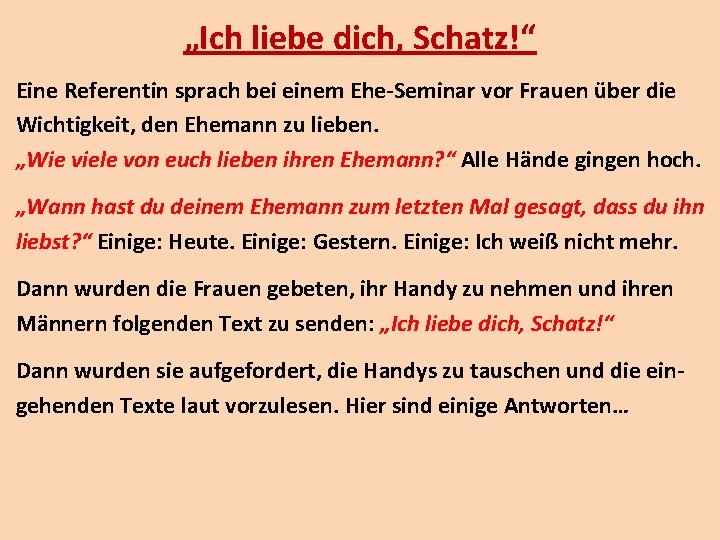 „Ich liebe dich, Schatz!“ Eine Referentin sprach bei einem Ehe-Seminar vor Frauen über die